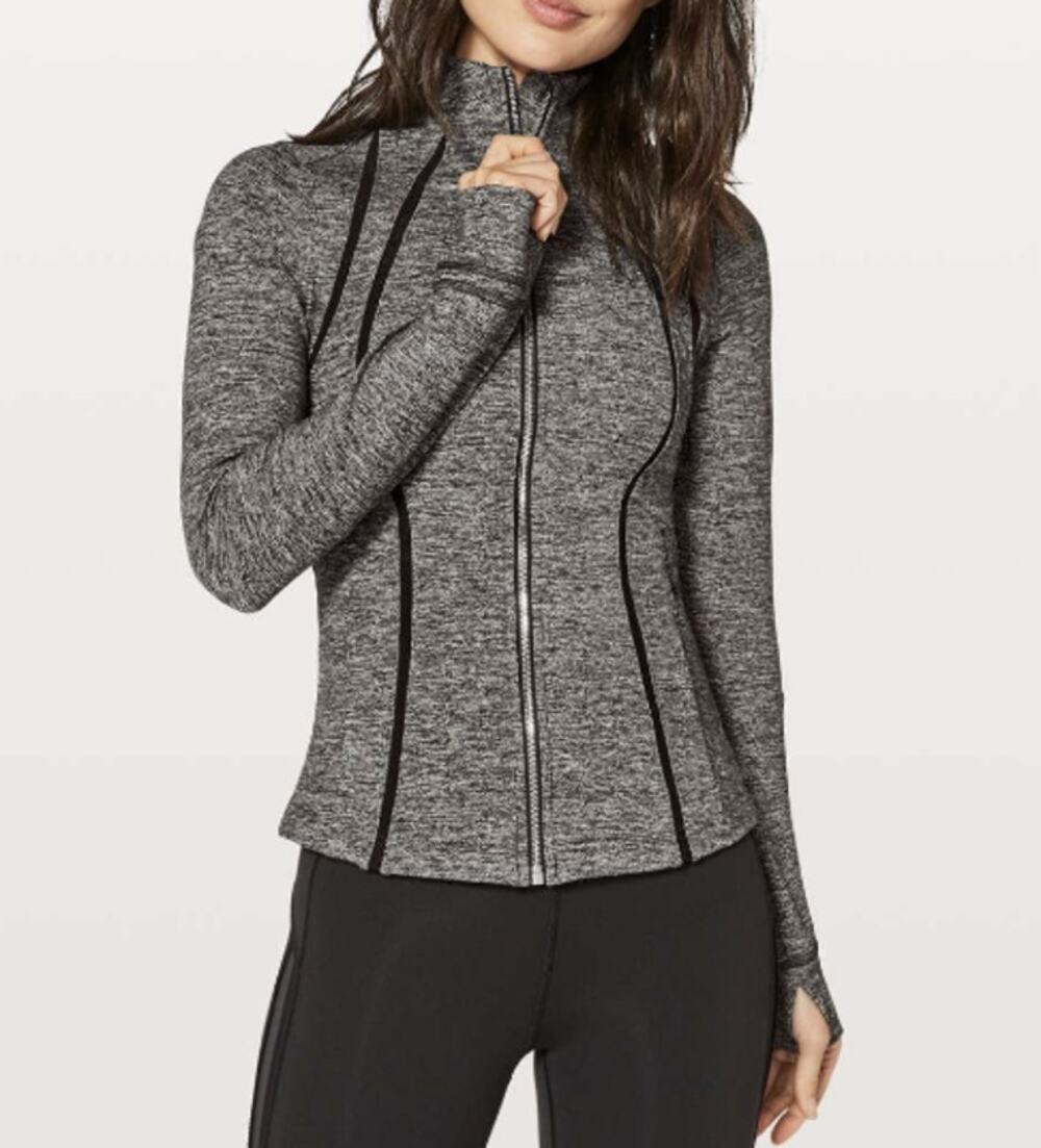 Lululemon Define Jacket Wing Mesh Limited Edition Heathered Black Gray Size 4